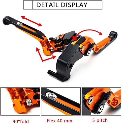 Miniatura 7 de Manija de embrague motocicleta CNC accesorios ajustables plegables extensibles con logotipo, palancas de embrague de freno, manillar, agarres de