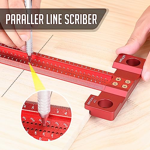 AKNgoes Woodworking Scriber T-Square Ruler 24in with Thoughtful Support Lips, Architect Ruler for Carpenter Work, Layout and Measuring Tools - Image 4