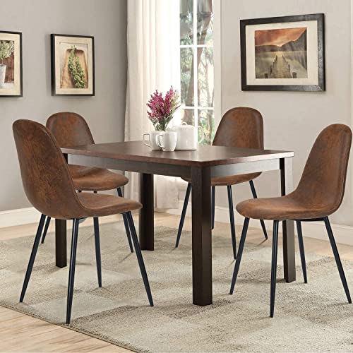 Cozycasa Dining Chairs Set Of 40 Modern Style Mid Century Chair For Kitchen Dining Room Accent Chair In Dark Brown, Black Leg #TOP7