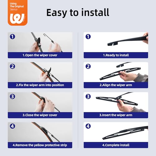 Image of 26 inch+17 inch Windshield Wiper Blades with 14 inch Rear Wiper Replacement for Subaru Forester 2012 2013 2014 2015 2016 2017 2018 /Subaru Outback 2015-2019-OEM Quality All-Weather J Hook Wipers(Set of 3)