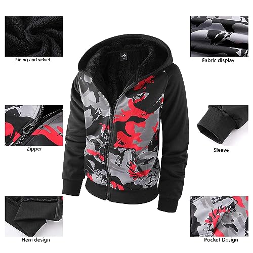 Boy's Zip Up Hoodie Heavyweight Winter Sweatshirt Fleece Sherpa Lined Warm Jacket3