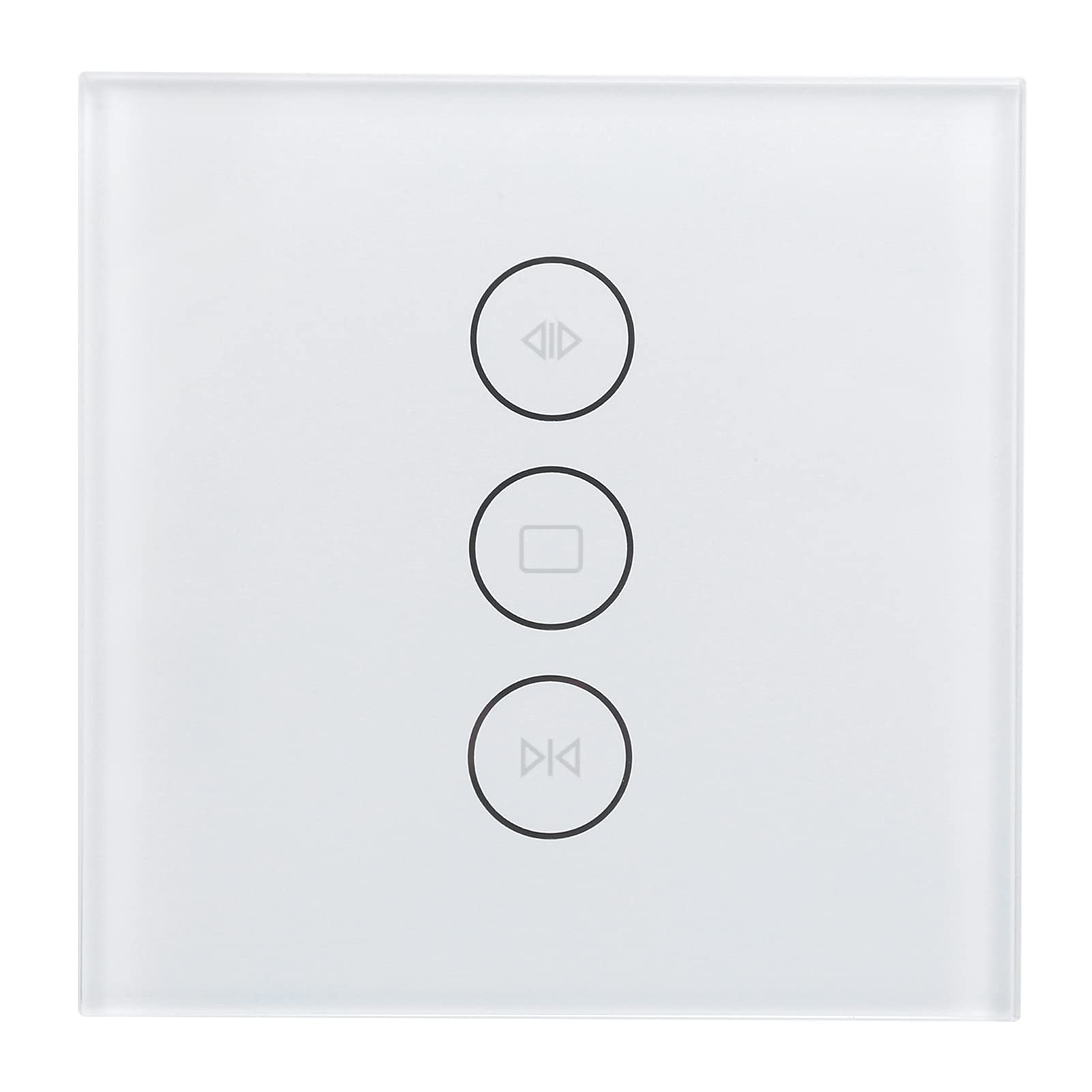 Interrupteur Intelligent pour Rideau, Commutateur d'écran Tactile WiFi en Verre Trempé, Compatible avec Home, IFTTT, Tuya, Commande Vocale APP(blanche)