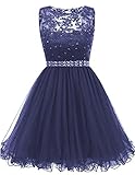 Himoda Lace Homecoming Dresses Sequined s Cocktail Prom Gowns Short H010 4 Navy