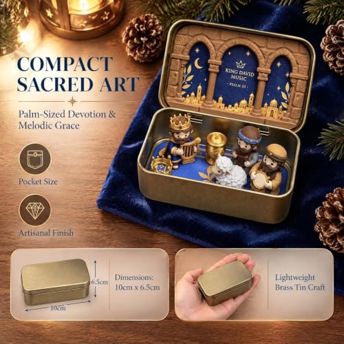 4PCS Mini Christmas Nativity Scene Set in Tin Box, Holy Family Figurines - image 4