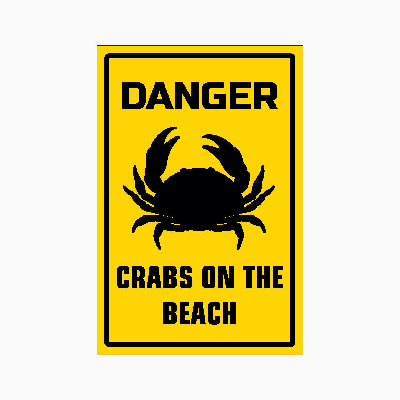 Crabs On The Beach Notice Sign L9301, 12x8 Inch Metal Tin Sign, Outdoor Beach Wall Sign