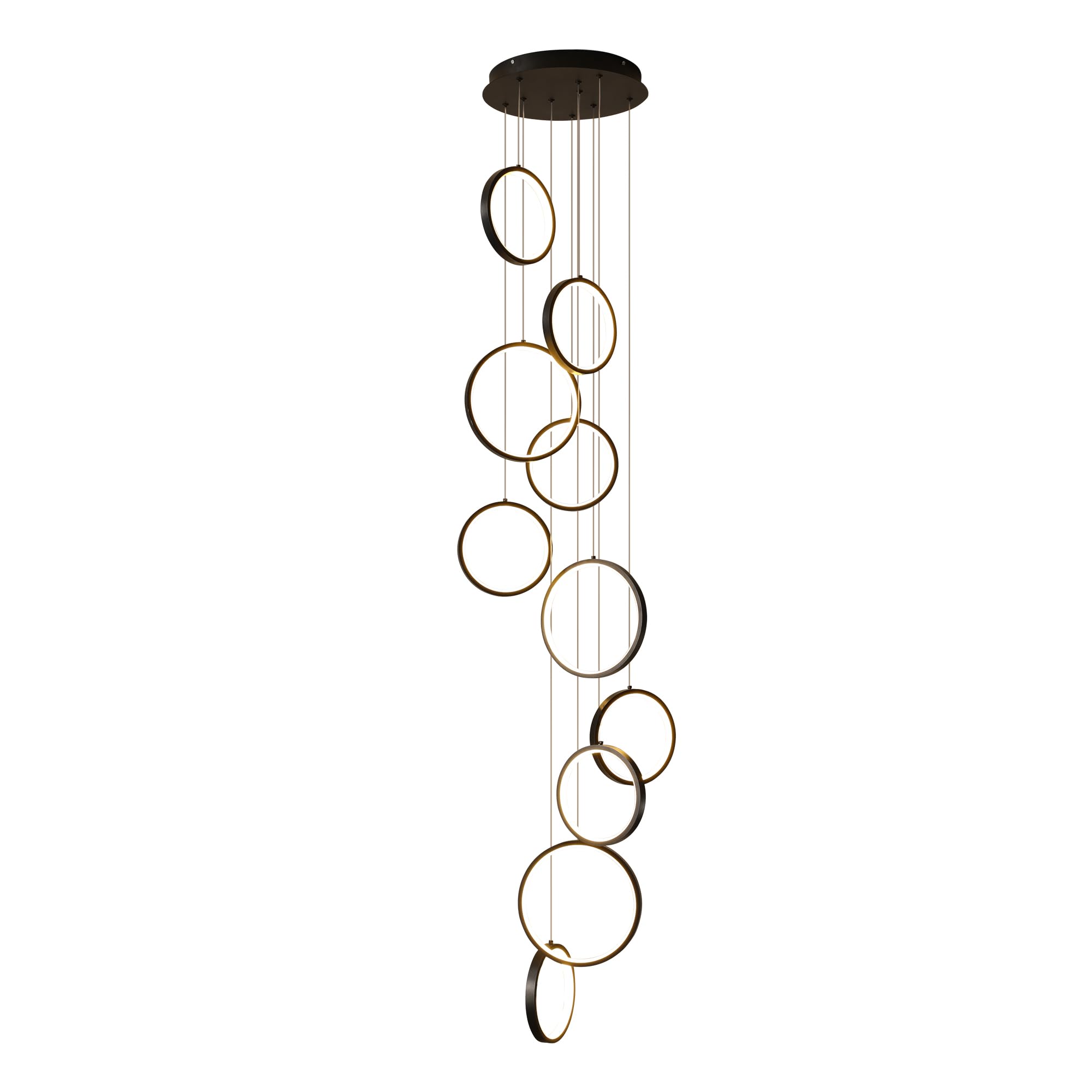 Qcyuui Lustre Moderne pour Escalier Plafonnier à Hauteur Réglable Lustre Suspendu Haut de Gamme & Luminaire pour Loft Adapté aux Espaces Grands, Parfait pour Cages d'Escalier, Salons et Villas
