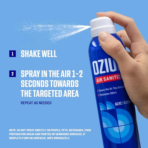 Image of Ozium Air Sanitizer Spray - Room Odor Eliminator for Home, Car, and Office - Carbon Black - 8 oz Can - 1 Pack