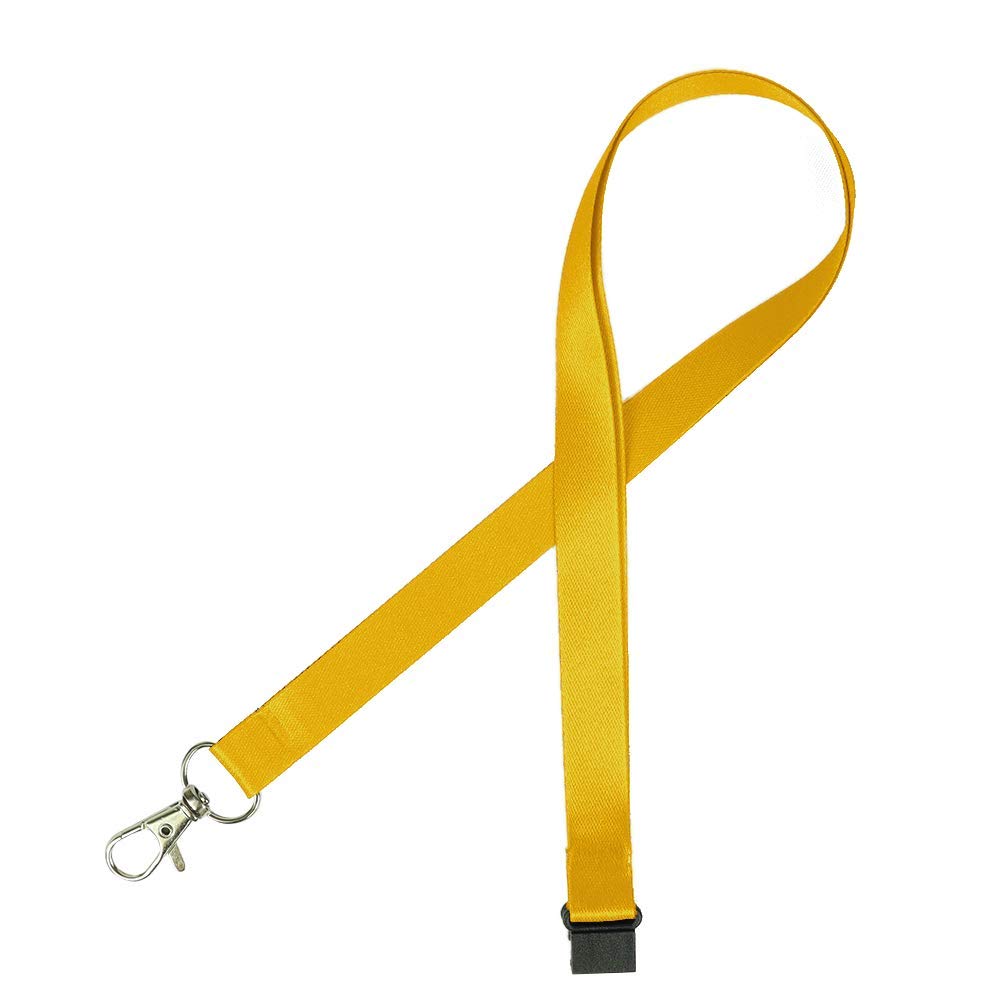 Pack of 100 Yellow Lanyards perfect for ID Cards, Name Badges, USB Drives, and Much More - Durable Breakaway Yellow Lanyard Neck Strap Suitable for Everyday Use