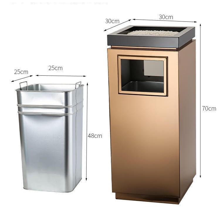 Durable Stainless Steel Trash Can - Weather-Resistant Outdoor Ashtray Bin for Hotels, Shopping Malls, and High-Traffic Areas - Easy to Clean, Anti-Corrosion Design