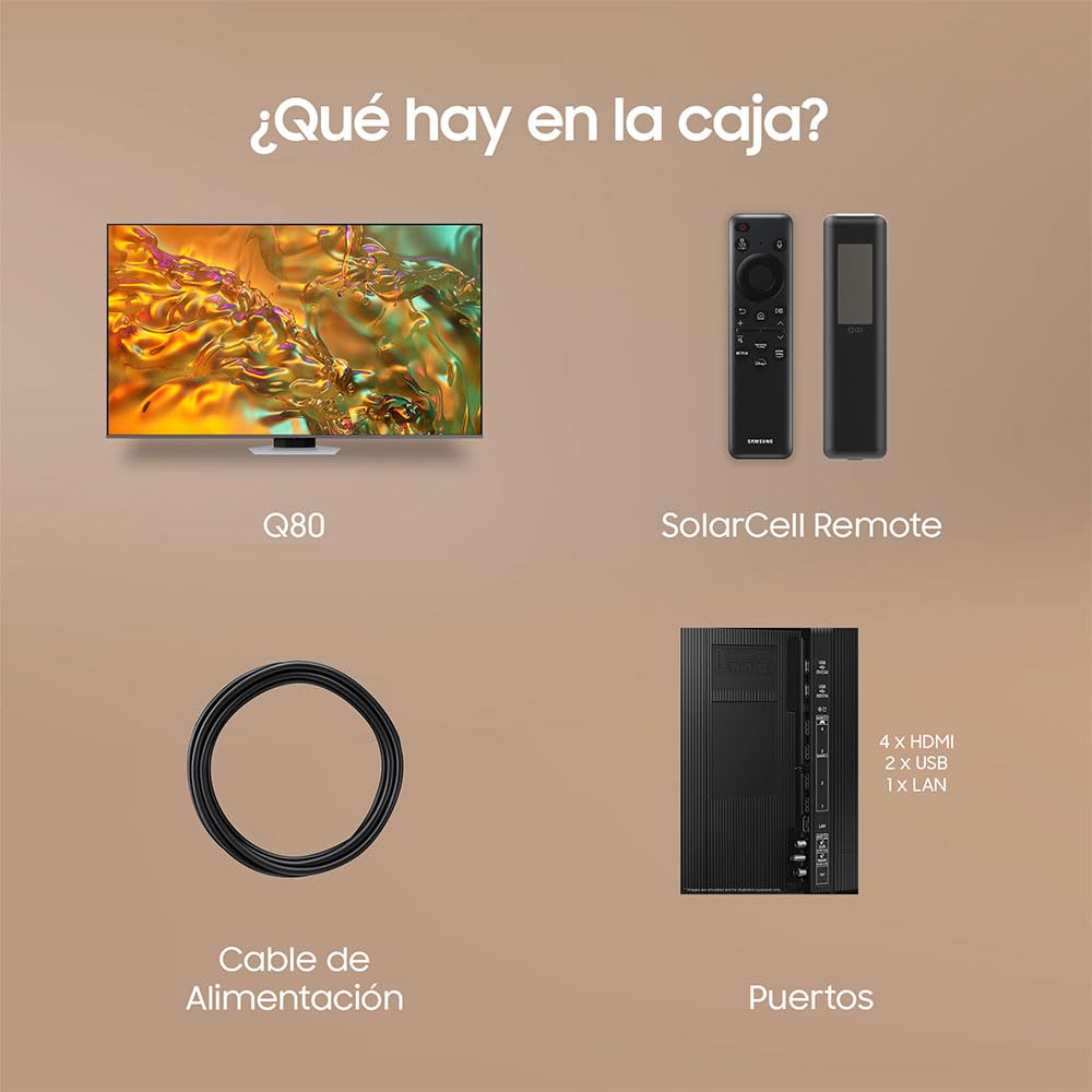 Samsung TV QLED 4K 2024 55Q80D Smart TV de 55" avec Image et Son améliorés, Meilleur Contrôle des Couleurs avec Full Array, Le Meilleur Smart TV et Écoutez Tous Les Haut-parleurs avec Q-Symphony