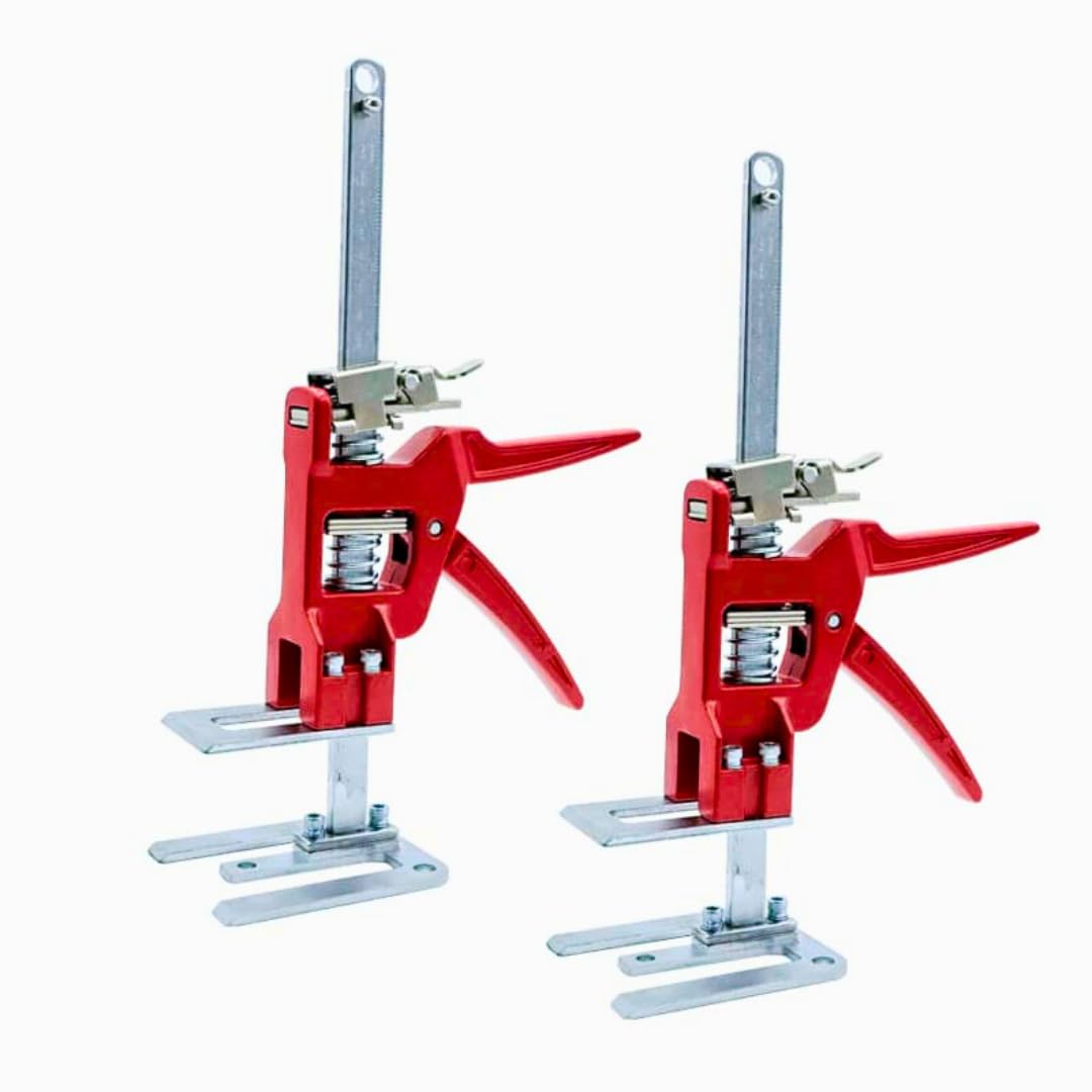Herron 2Pack Hand Lifting Jack Tool - Cabinet Jack, Labor Saving Arm with Measuring Scale. Load Capacity 440 lbs, Lift Capacity 6 in