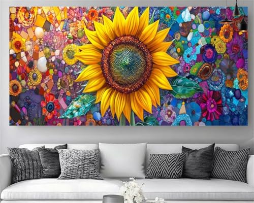 Peinture Diamant 5D Tournesol Géant pour Illuminer Votre Salon Décoration Maison DIY Gem Art