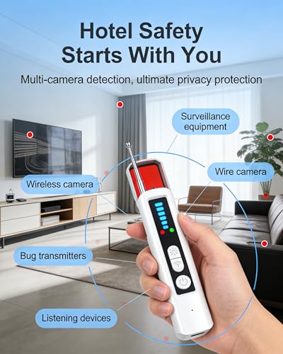 Image of Hidden Camera Detectors, Anti-Spy Camera Finder,Rechargeable GPS Tracker&Bug Detector, Anti-Theft Alarm, 6 Adjustable Sensitivity, 4 Working Modes, Privacy Protector for Hotels, Travel, Home & Office
