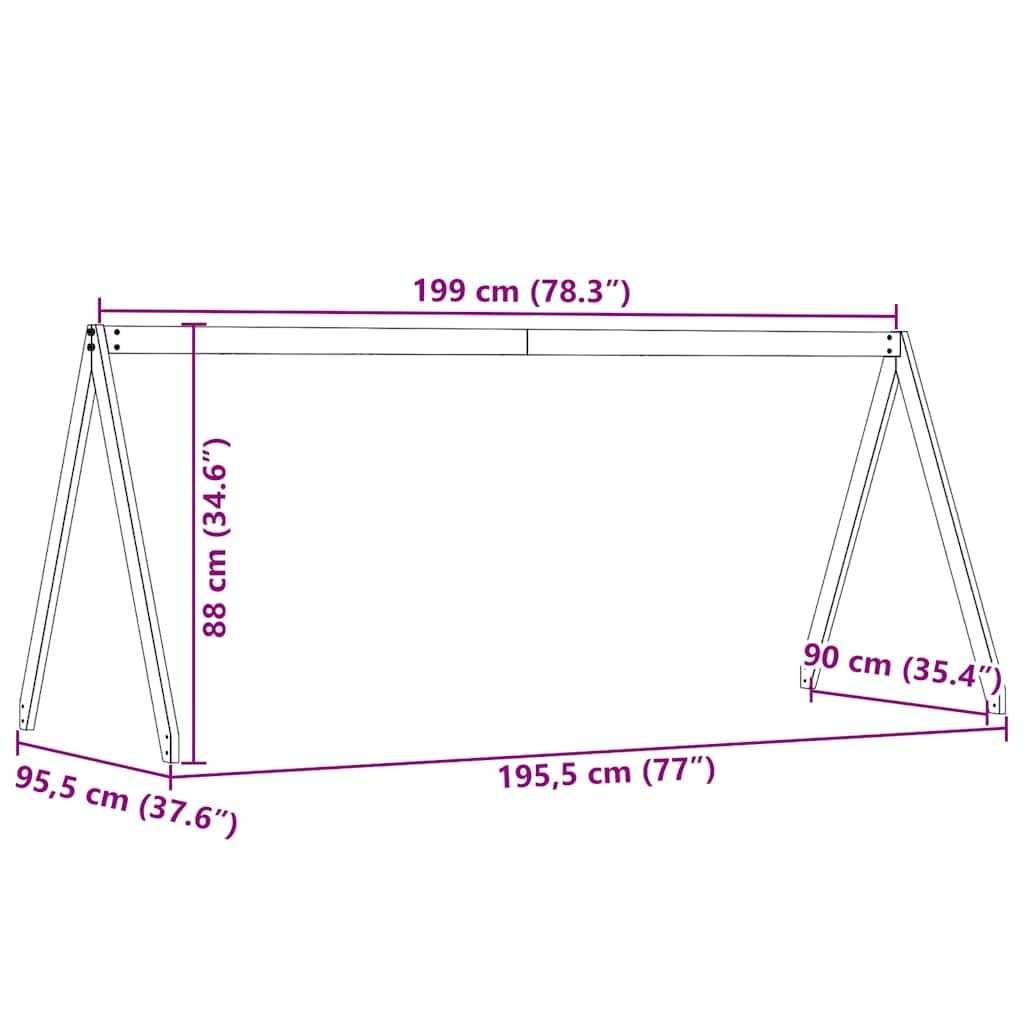 Techo para cama infantil, color blanco, madera maciza de pino, 199 x 95,5 x 88 cm, accesorio para casa de juegos, con lado abierto para habitación infantil, zona de dormitorio estable y