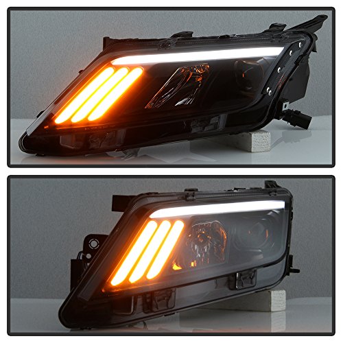 ACANII - For Black Smoke 2010-2012 Ford Fusion LED [SEQUENTIAL Signal] DRL Projector Headlights Headlamps Left + Right