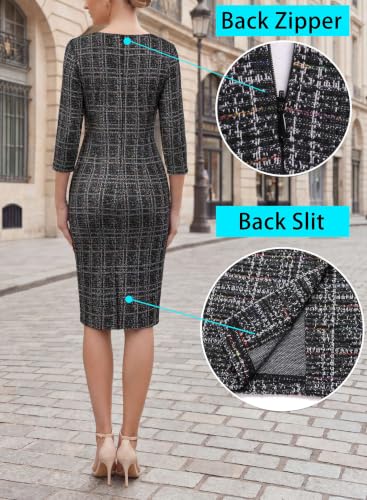 Image of VFSHOW Womens Work Business Office Zipper Up Slim Bodycon Sheath Dress