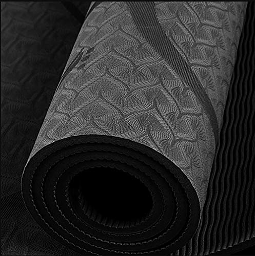 Tapete Yoga TPE 6mm Linhas Corporais Preto