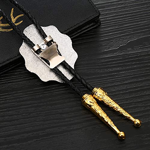 KDG Shield A-Z Double Gold Colors Letter Bolo Tie western cowboy necktie (S)