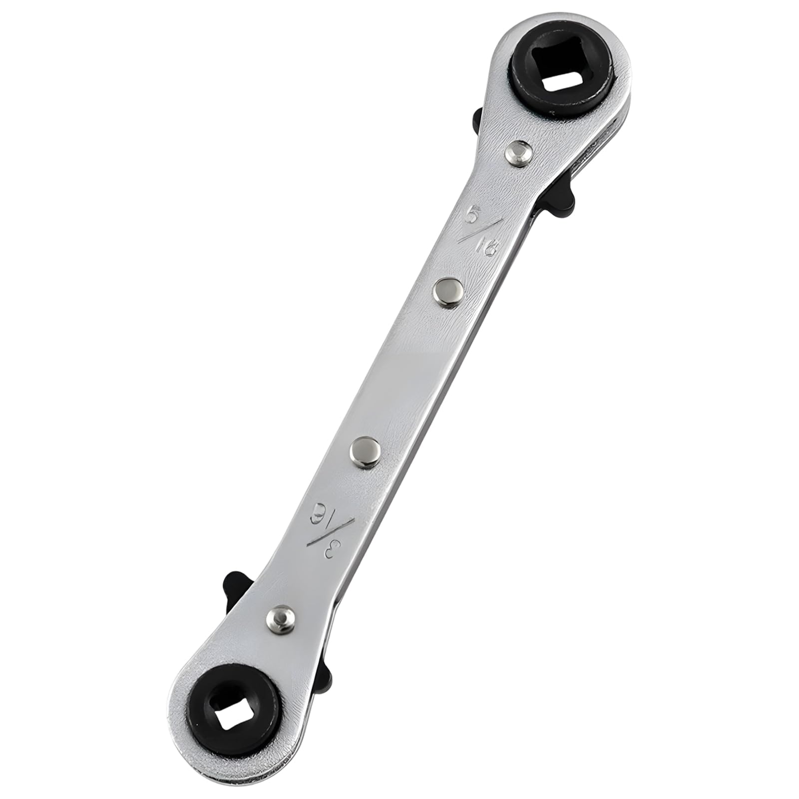 Yupaluz Quad HVAC Service Wrench Tools,HVAC Ratchet Spanner,Refrigeration Ratchet Wrench with 4 Sizes for Air Conditioning Repair(3/8'' 1/4'' 5/16'' 3/16'')