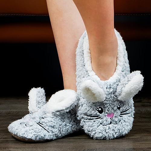 Cozylook Cute Animal House Slippers - Fuzzy Warm Bedroom Slipper Socks Non-Slip Grippers with Funny Face Designs, Fun Christmas Gifts Unique2