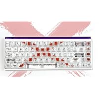 115 Keys Transparent Keycaps with Black Character Cherry Profile Keycaps Set Fit for 60% 65% 75% Cherry Mx Switches Mechanical Keyboard