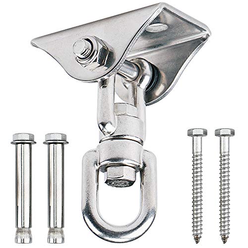 Besthouse Heavy Duty Swing Hangers with SUS304 Stainless Steels 360°Rotation,4 Screw for Concrete Wooden Sets Yoga Hammock Chair Sandbag Swing Sets,400KG Capacity