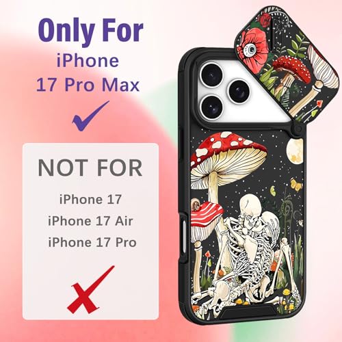Image of Funermei for iPhone 17 Pro Max Case - Women Girls Cute Phone Cover Pretty Girly Aesthetic Black Butterfly Unique Design with Slide Camera Cover and Dual Protection Funda for iPhone 17 Pro Max Case