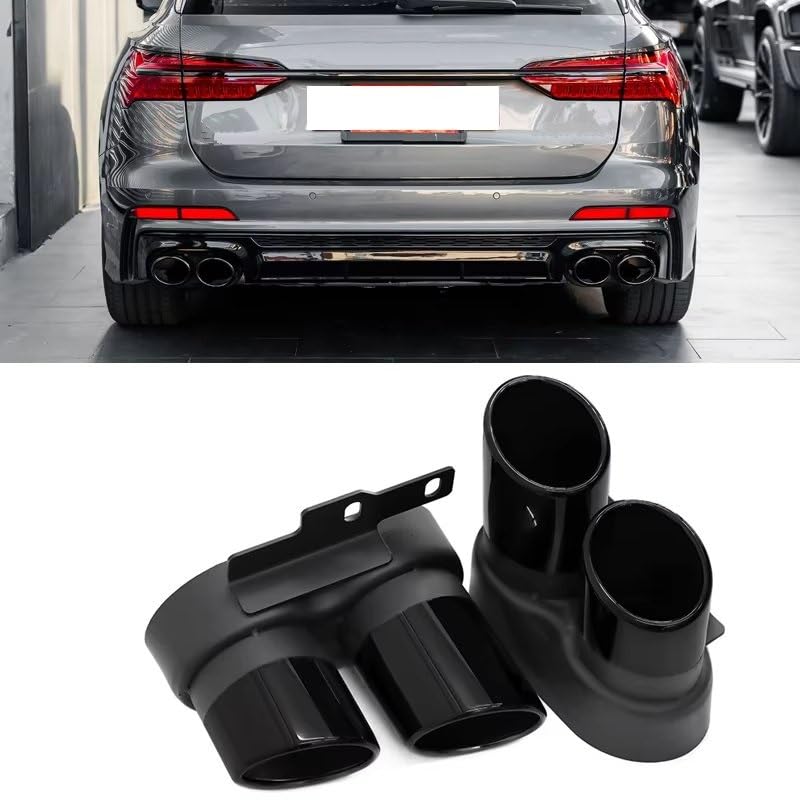 Pointe d'échappement de voiture argent pour trajets quotidiens stylés en Audi C8 - 3