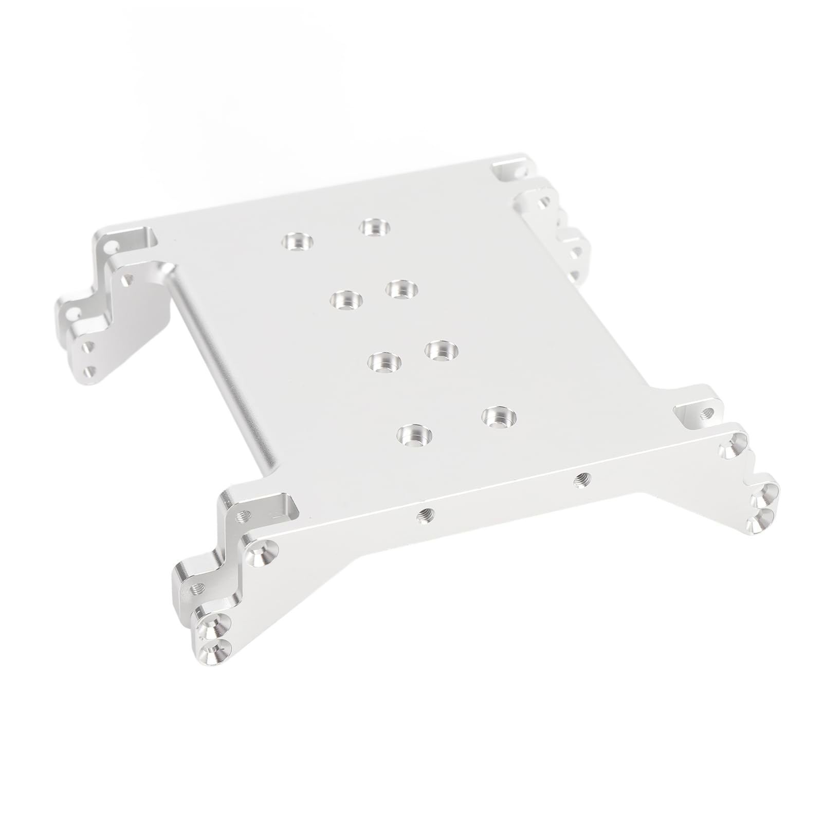 Protección contra el empotramiento del chasis del coche RC de aleación de aluminio ligero con múltiples agujeros, para RR10 1/10 RC Car (plata)