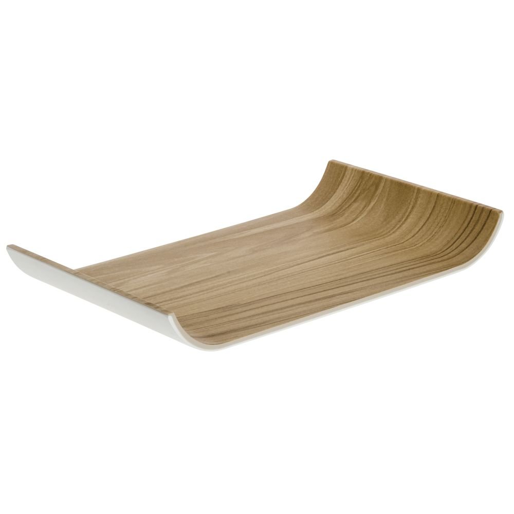 Serving Tray Wood-Look Melamine Black and Light Brown - 10 1/4 L x 6 1/4 W x 1 1/5 H by HUBERT – Melamine, Model M1382-WHT/LTWOO