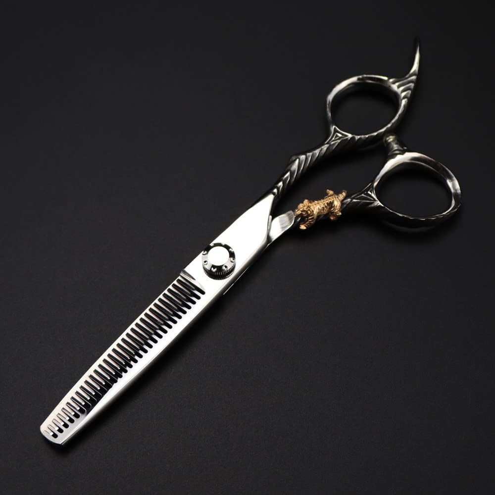 Tijeras para cortar el cabello, tijeras japonesas 440c de 6 pulgadas con mango de tigre dorado, tijeras para cortar el cabello, tijeras de peluquería, tijeras de entresacar y cortar el cabello.