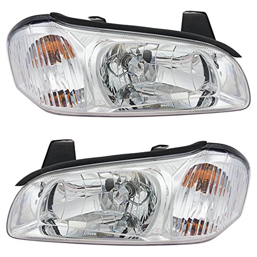 Image of TRQ Headlight Assembly Set NI2502128 NI2503128 Compatible with 2000-2001 Nissan Maxima
