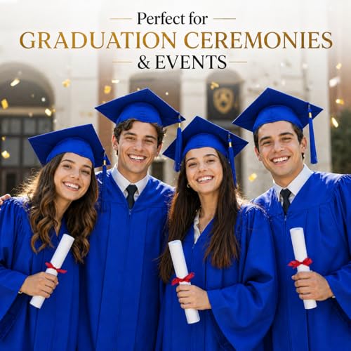 Image of Raj Costume Graduation Gown, Cap & Sash Set for Kids & Adults | Matte Polyester Academic Convocation Dress | Graduation Ceremony Robe for School, College & University Degree Day