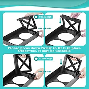 Elevated Dog Bowls, 3 Adjustable Heights Raised Pet Stand with Slow Feeder 2 Stainless Steel Food & Water Bowls for for Small Medium Large Dogs and Pets