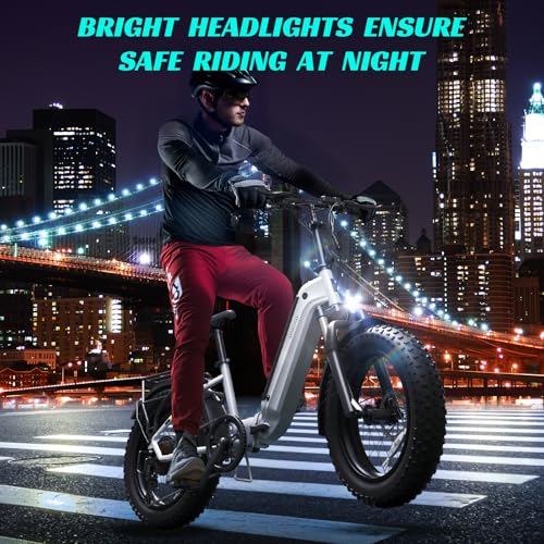SISIGAD Folding Electric Bike for Adults, 1500W Peak Motor