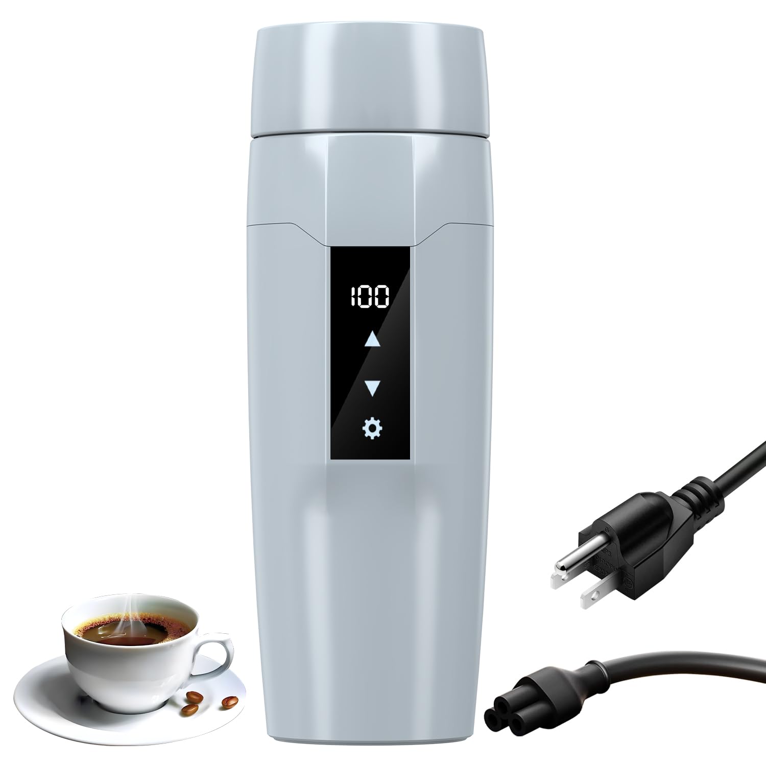 Hervidor eléctrico de calefacción con control de temperatura, 40 ~ 212.0 °F ajustable, mini taza de agua eléctrica de viaje portát