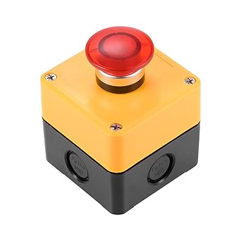 uxcell Push Button Switch Station Momentary 1NC 1NO Mushroom Red Switch 600V 10A