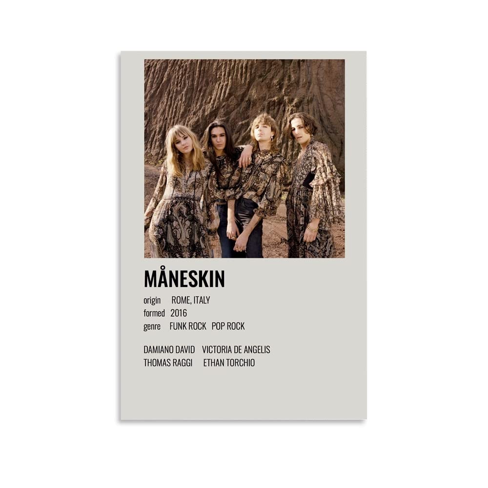 AQORD maneskin Canvas Art Poster and Wall Art Picture Print Modern Family Bedroom Decor Posters 12x18inch(30x45cm)