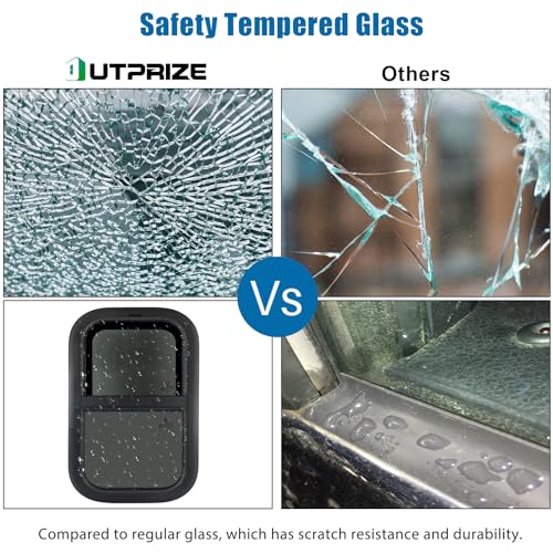 Image of Vertical RV Window, 12 inch W x 18 inch H Tinted Sliding RV Window with Net Screen and Trim Ring, Suitable for 1-1 /8 inch Thick Walls, DOT Approved