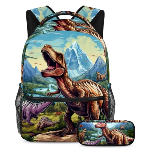 Sac à dos dinosaure polyvalent grand volume pour les sorties scolaires et les cours