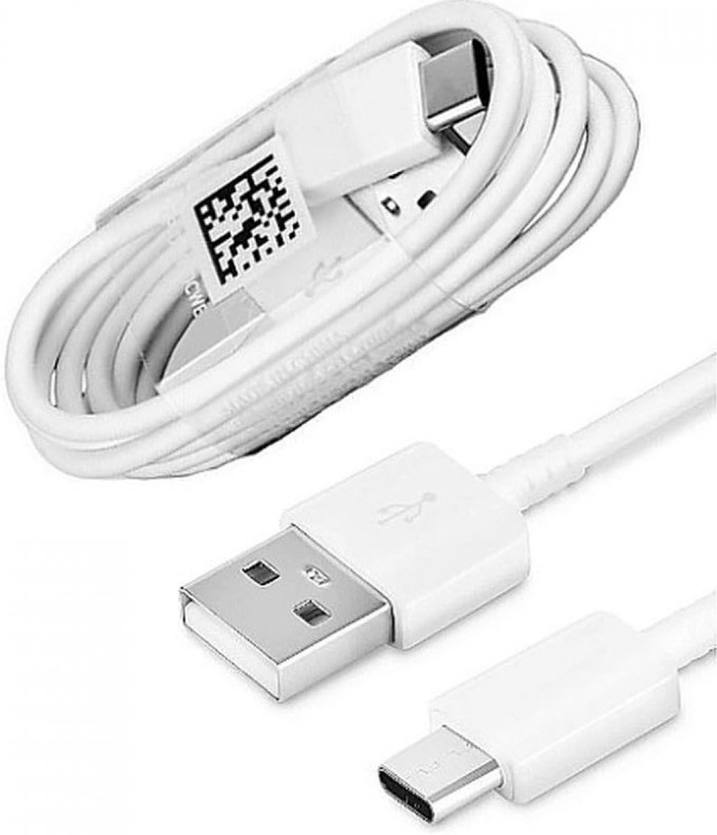 Inspired Essentials Fast Charging USB-A USB-C Type C Charge and Sync Cable Compatible with Samsung/Apple Mobile Phones and Tablets (USB-A to USB-C, White (1.5m))