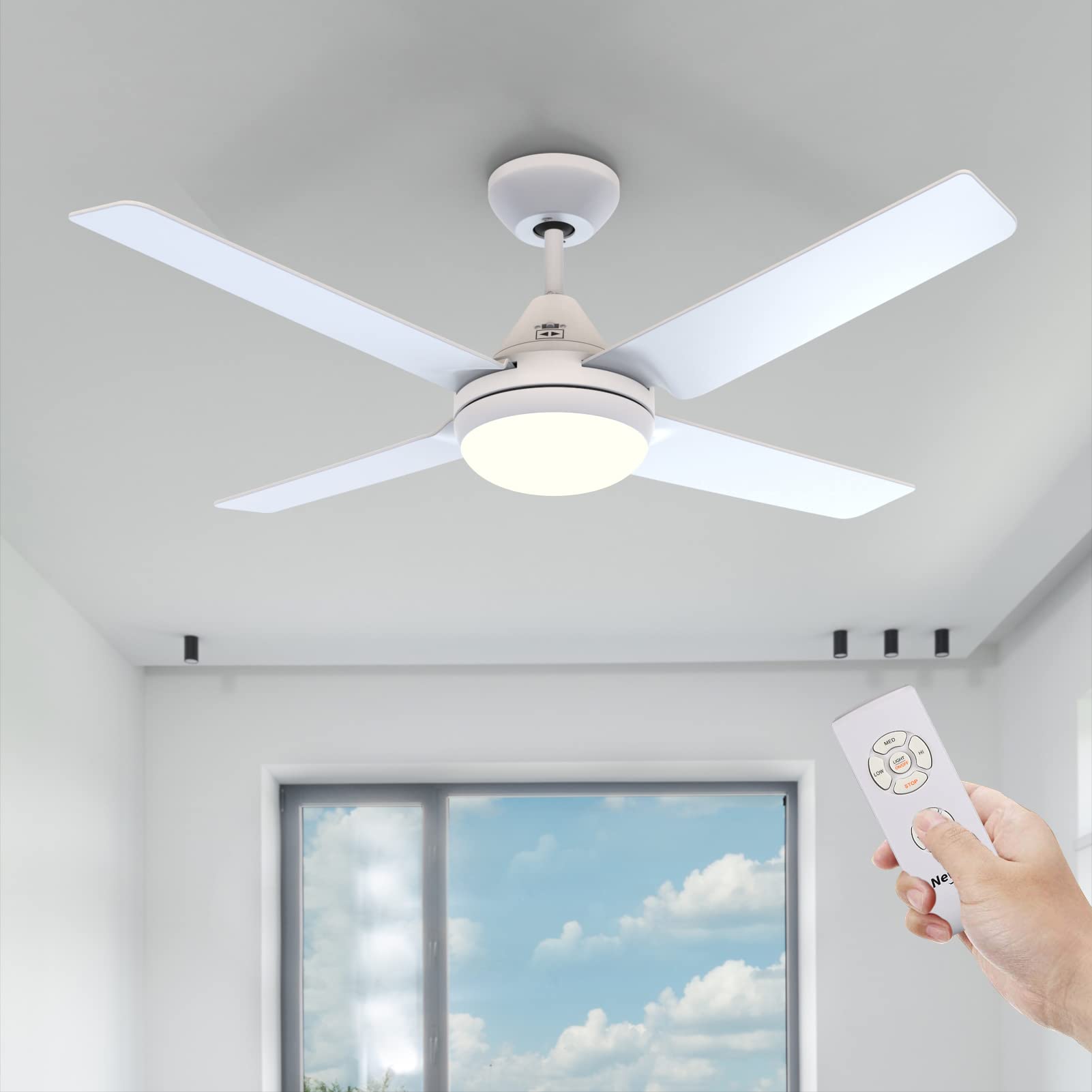 Buy Newday Ceiling Lamp with Fan, 48" White Ceiling Fans with Lighting