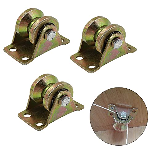 ADDLIVE Poulie de Levage, 3 Pièces Roue à Rouleaux à Rainure en V, Faible Bruit 32mm, Capacité de Charge 150 kg pour Corde en Acier Inox Cover