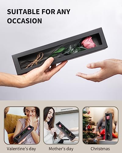 Image of Coral Pink Flowers for Delivery Prime, Preserved Pink Roses Flower Gifts for Women, Real Roses Single Rose Gifts for Her, Mom Birthday Gifts from Daughter, Valentines Flowers