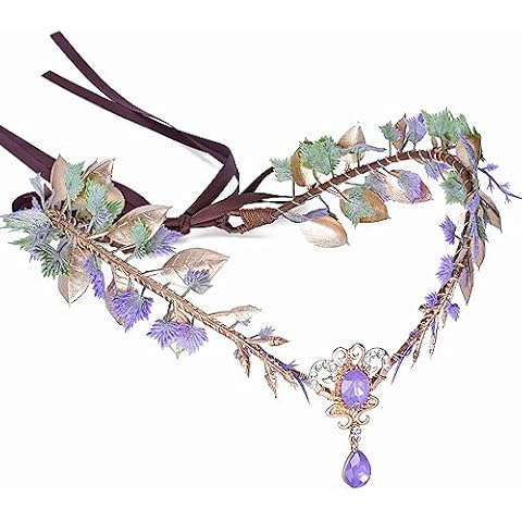 MOSTORY Handmade Purple Grape Vine Headband Cover