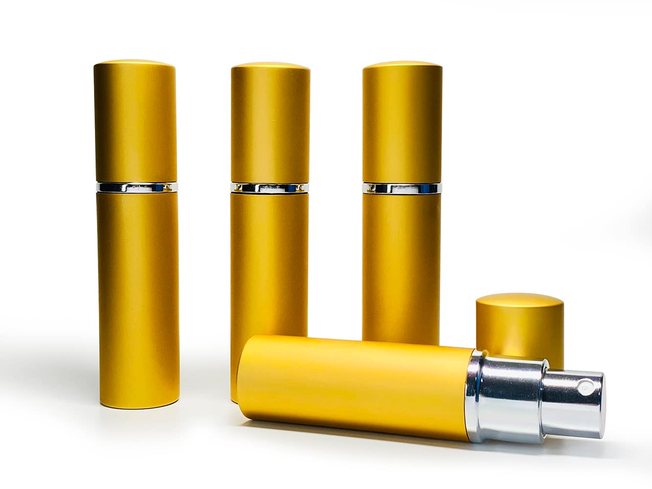 20 Pack Set 10ML Protable Refill Bulk Atomizer Spray Travel Perfume Bottle Hydrating Empty Bottle (20Pack Metal Gold)