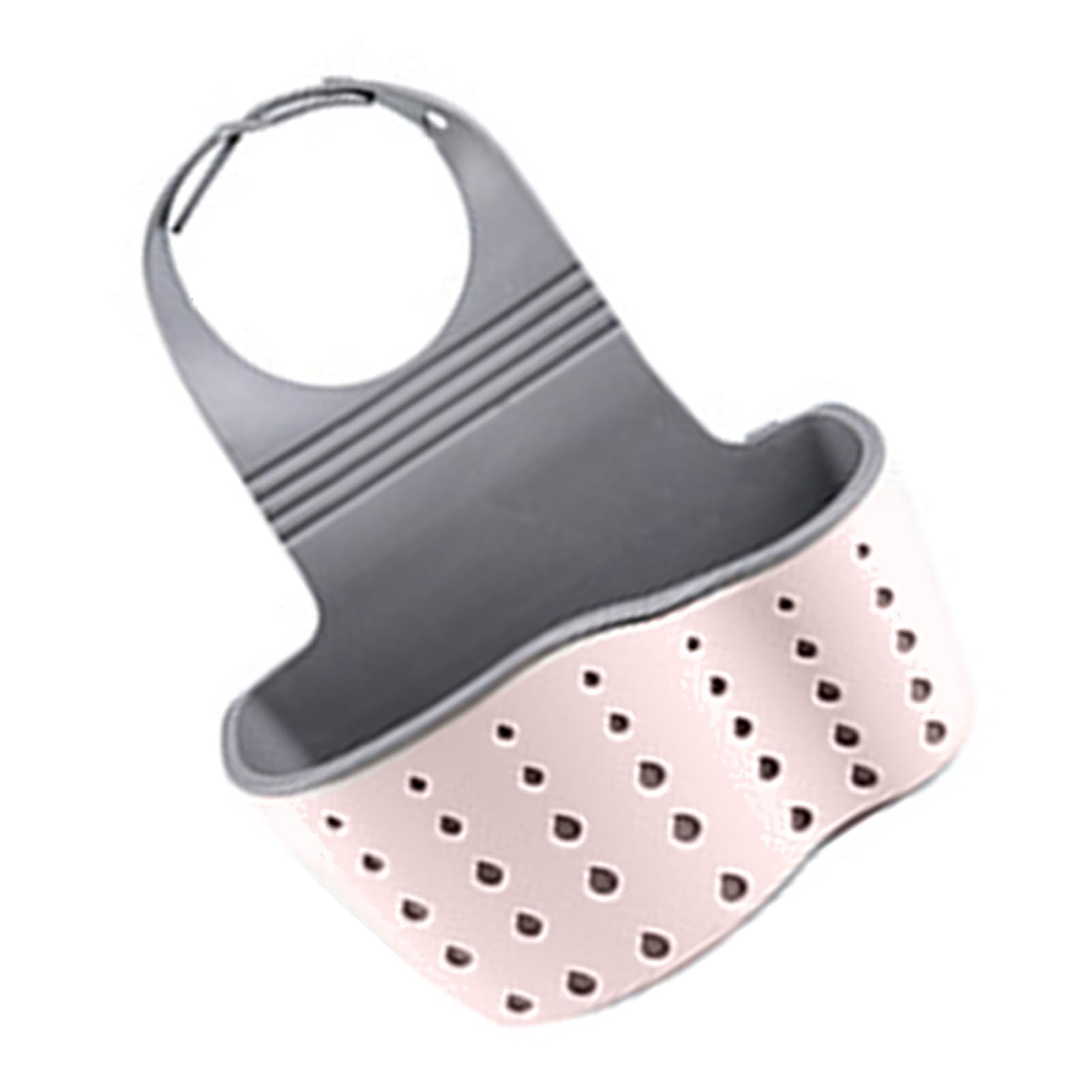 Kitchen Faucet Hanging Bag Sink Drainage Storage Hanging Basket Wall Storage Drainage Bags Pink TPR Rubber 22 x 5 x 13cm for Kitchen Sink Organizer