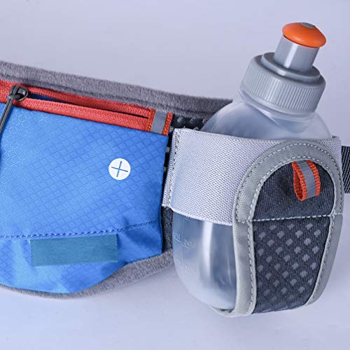 Pochete com suporte para garrafa de água para corrida, esportes, ciclismo, ao ar livre (azul)