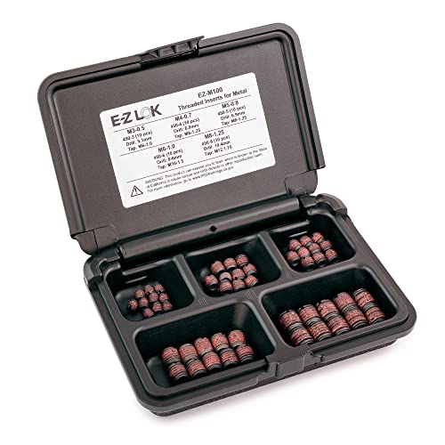 New Product E-Z Lok Threaded Inserts For Metal; Assortment Kit; Carbon Steel; Metric Internal Threads, M3-0.5, M4-0.7, M5-0.8, M6-1.0, M8-1.25; 50 pieces