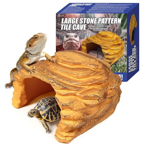 [Extra Large] Reptile Hide Cave - Resin Shelter for Bearded Dragons, Geckos, Turtles, Toads, Snakes